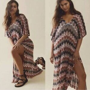 Free People Wave Crochet Boho festival open knit dress. One Size